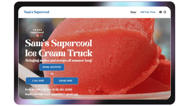 Sam's Supercool website