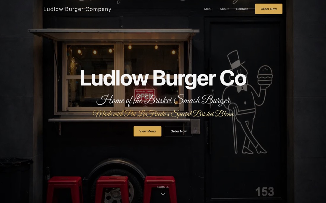 Ludlow Burger Co website